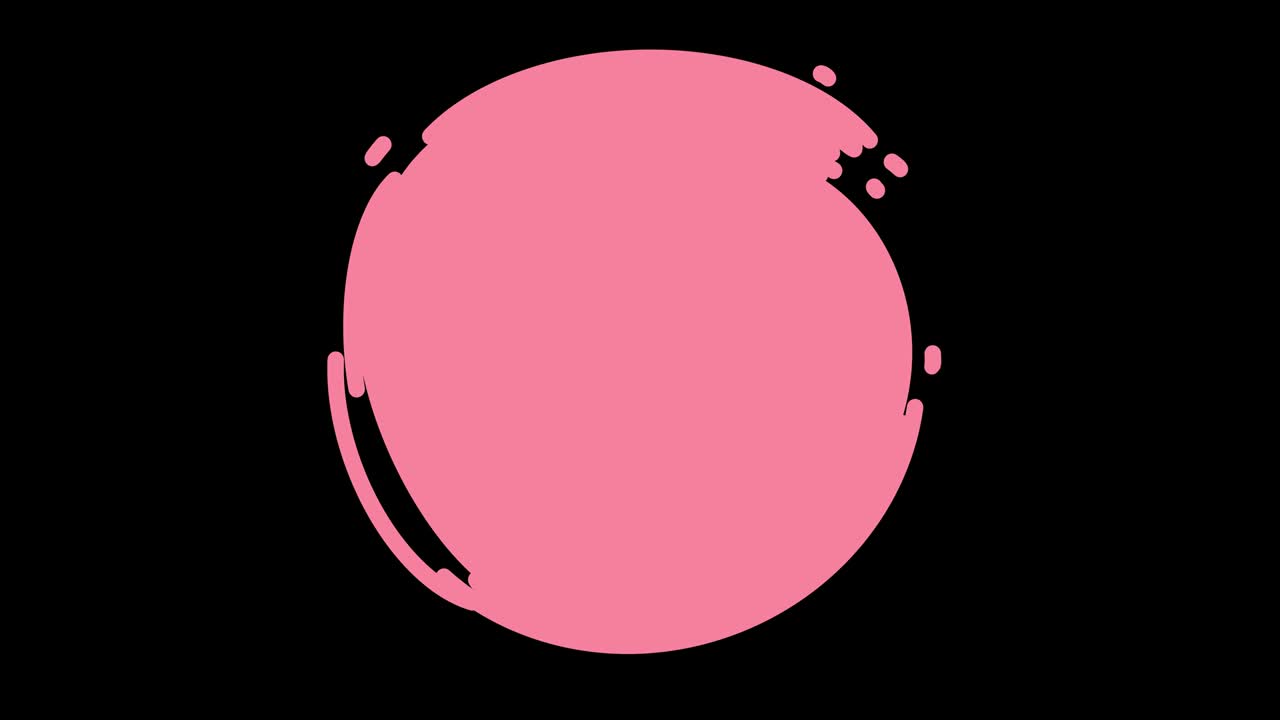 손으로 그린 도들 핑크 스테인, 브러시 스트로크, 페인트 스, 스플래시, 투명한 배경에 텍스트, 로고를위한 장소와 함께 블의 애니메이션 루프 만화 스케치.