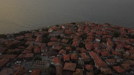 sunset near the world heritage site of nesebar in bulgaria