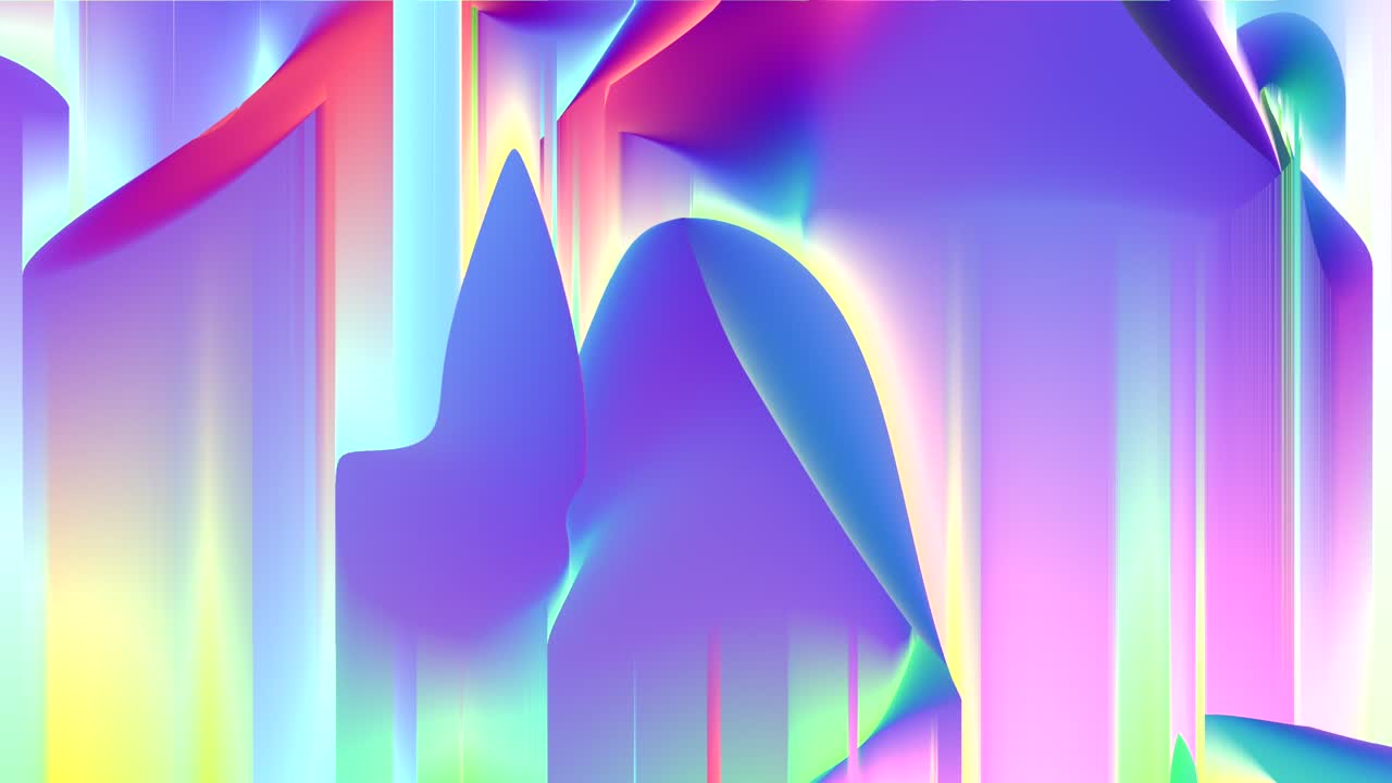 픽셀 정렬 효과를 가진 홀로그램 컬러의 동적 애니메이션