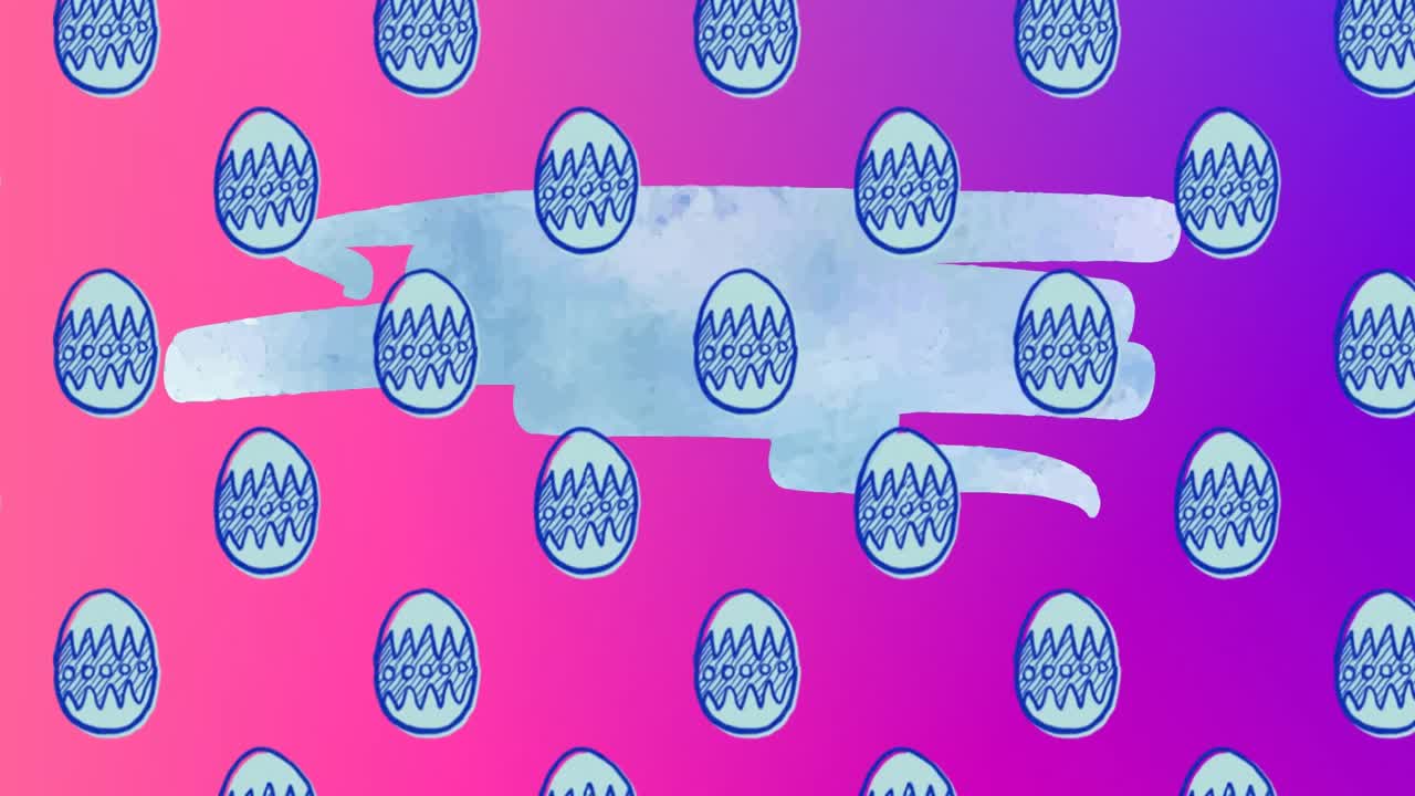 Animation of easter eggs on purple background