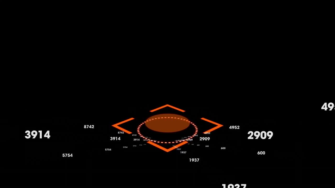 animación del marcador naranja sobre los números que cambian sobre un fondo negro