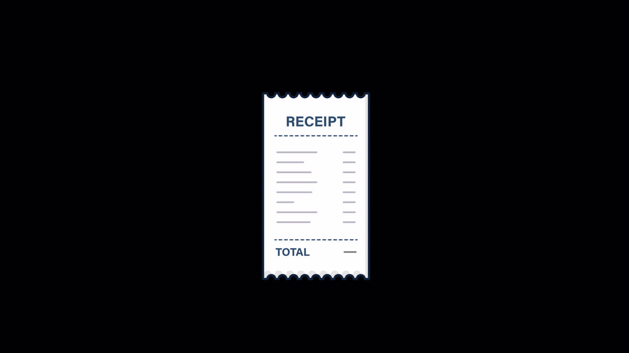 Animated Receipt Showing Itemized List and Total