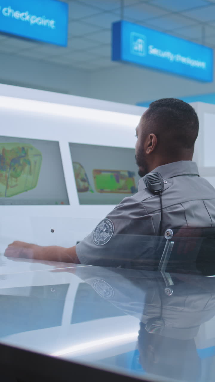 puesto de control de vigilancia de un oficial de seguridad