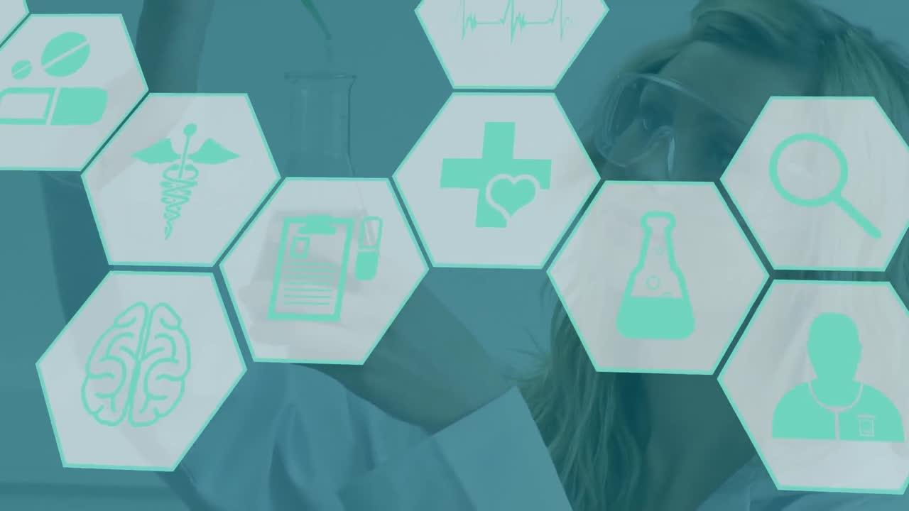 состав сети цифровых икон над разнообразными бизнесменами, ротирующими в современном офисе