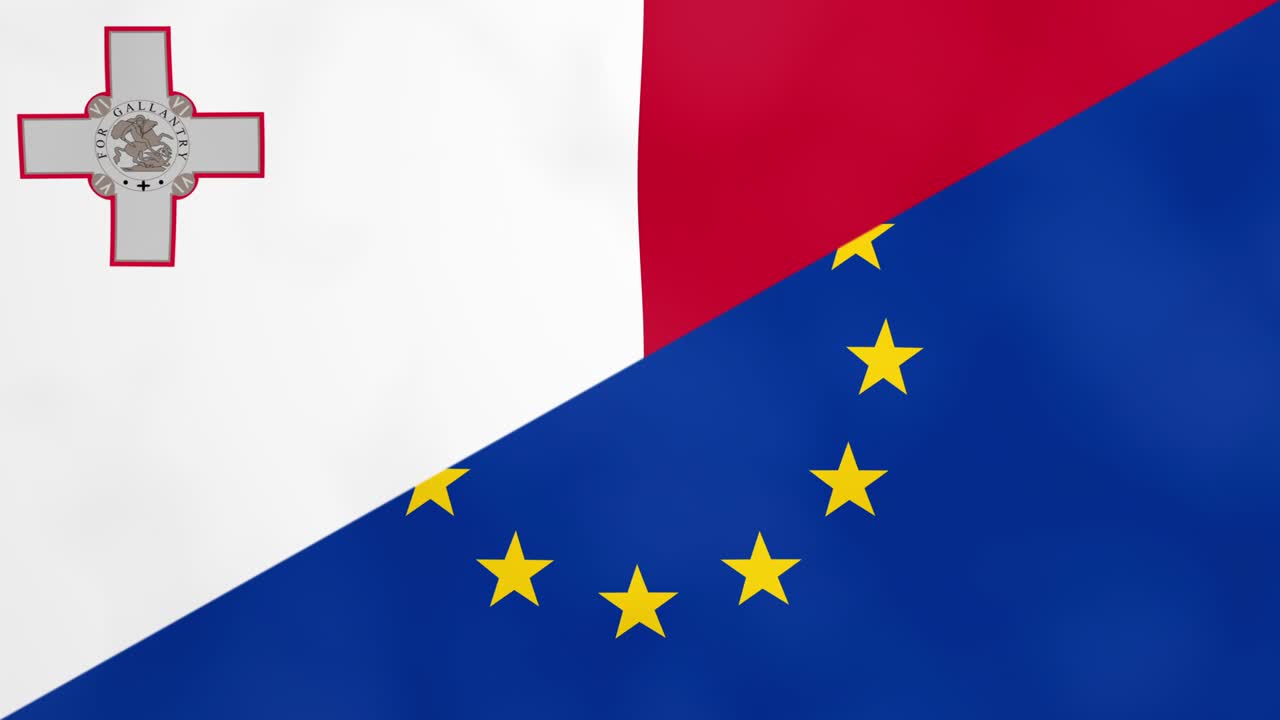 몰타와 유럽은 발을 분리합니다. 브렉시트: 몰타가 유럽연합을 떠나는 개념.