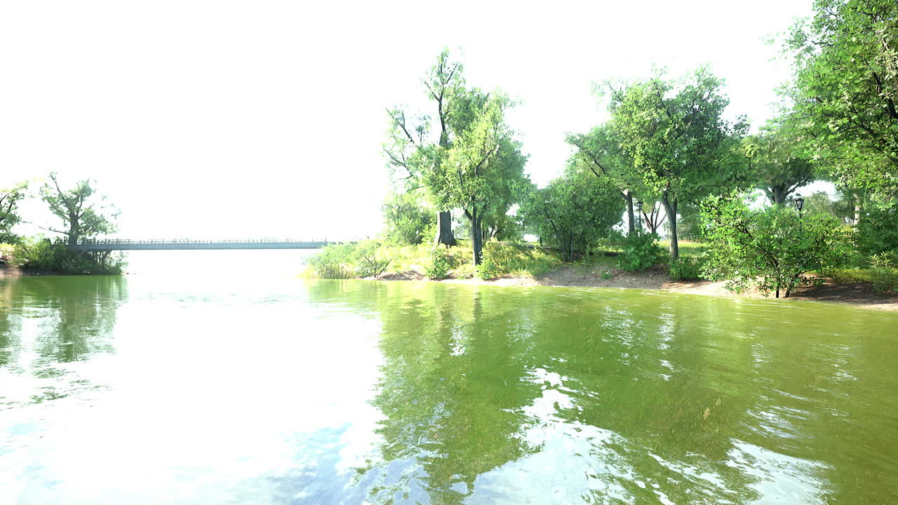 반사 된 아름다운 호수 정원