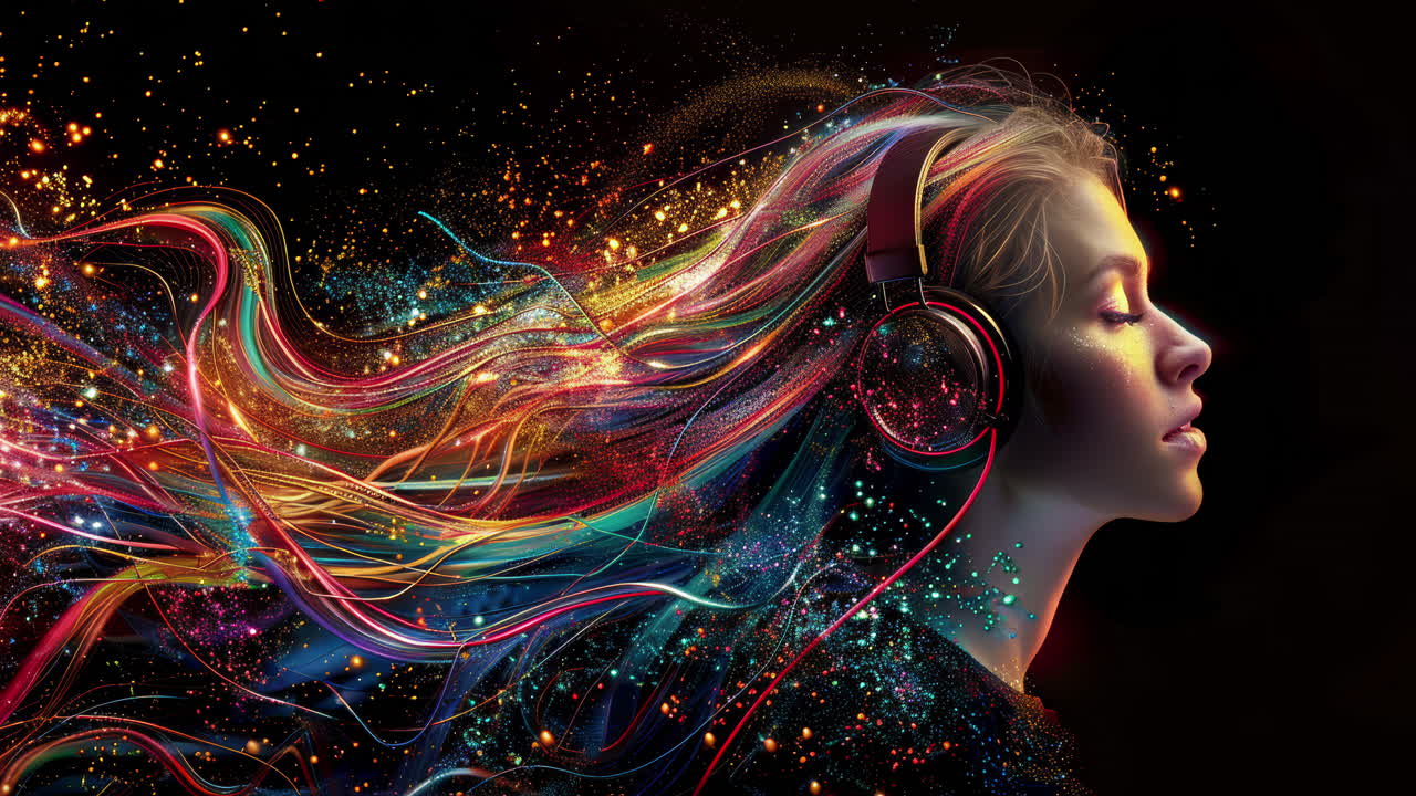 women with headphones and speakers made with generative AI