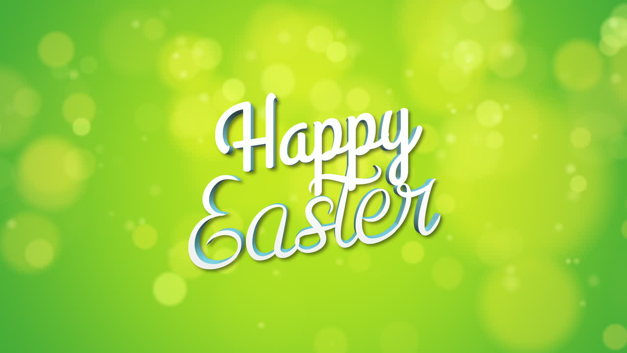 녹색 그라데이션에 비행 색종이와 함께 행복 한 부활절