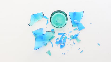 broken turquoise glass bowl