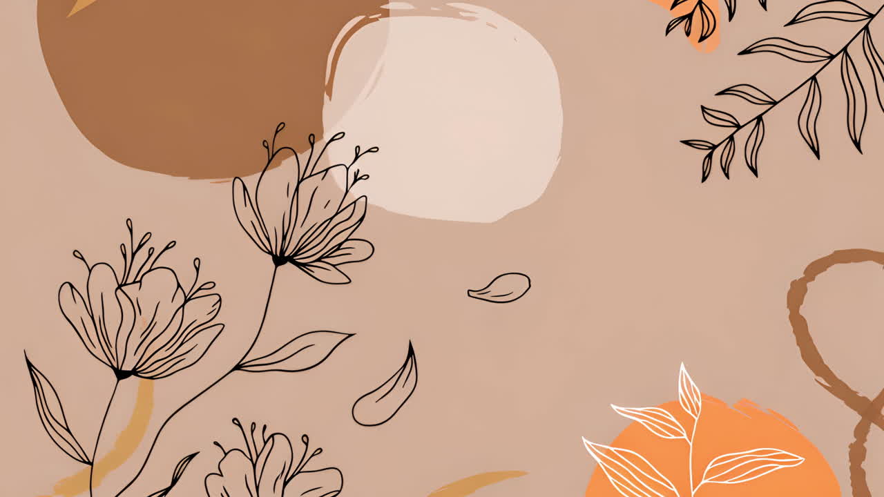 Abstract Floral Design in Warm Autumnal Tones