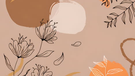 abstract floral design in warm autumnal tones