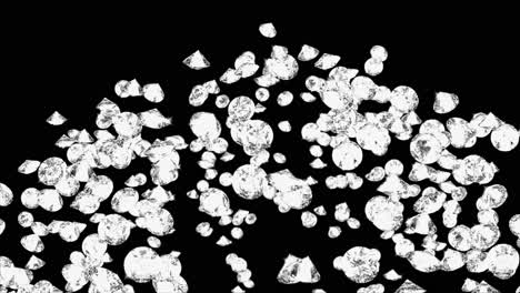 abstract falling gems diamond background green scrren presentation christms greeting holidays