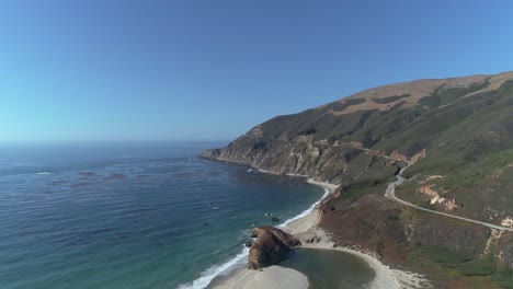 aerial view of big sur coast high way 1 near monterrey california