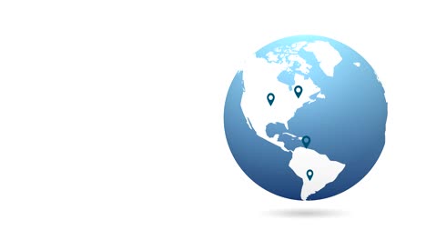 mapa del mundo con pin de ubicación