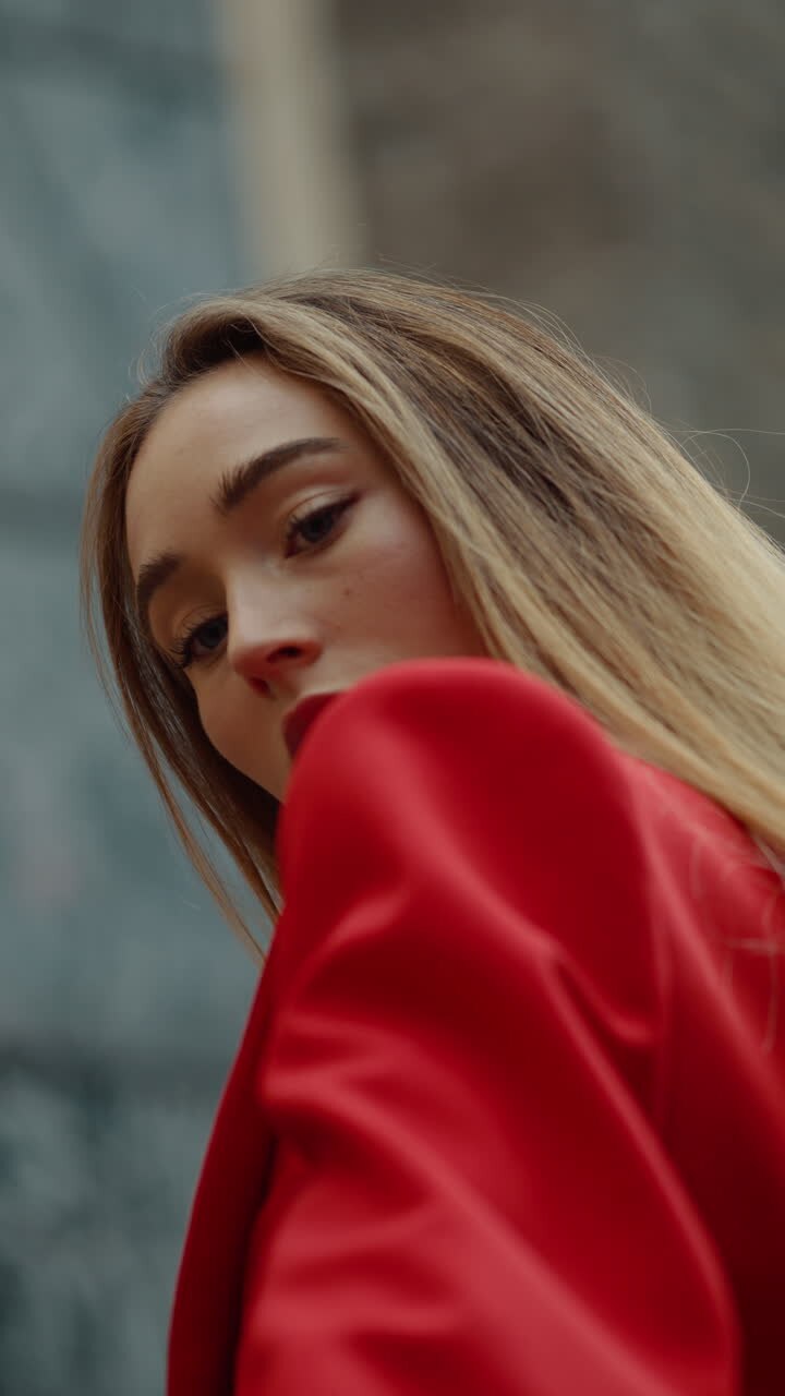 Woman in Red Blazer