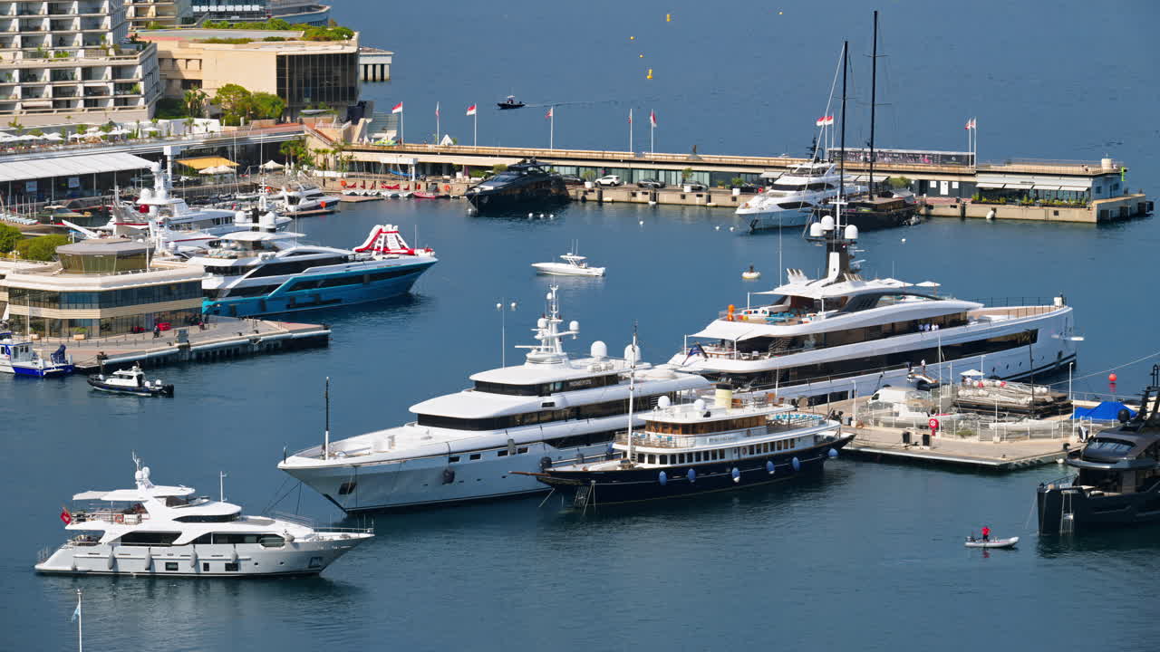 White boats docked in the Monaco Marina