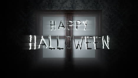 feliz halloween y fondo de terror místico con ventana cerrada