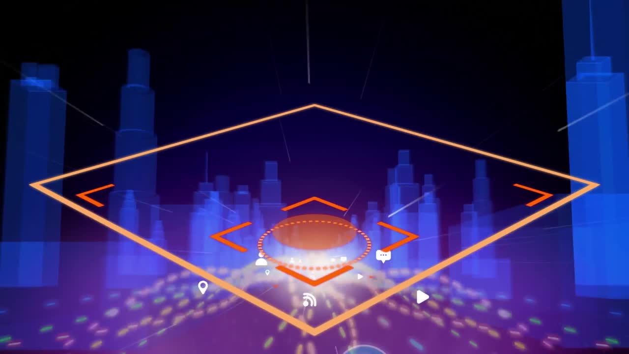 3d 도시 모델에 대한 디지털 아이콘 트레일 및 라이트 트레일 스캐닝의 애니메이션