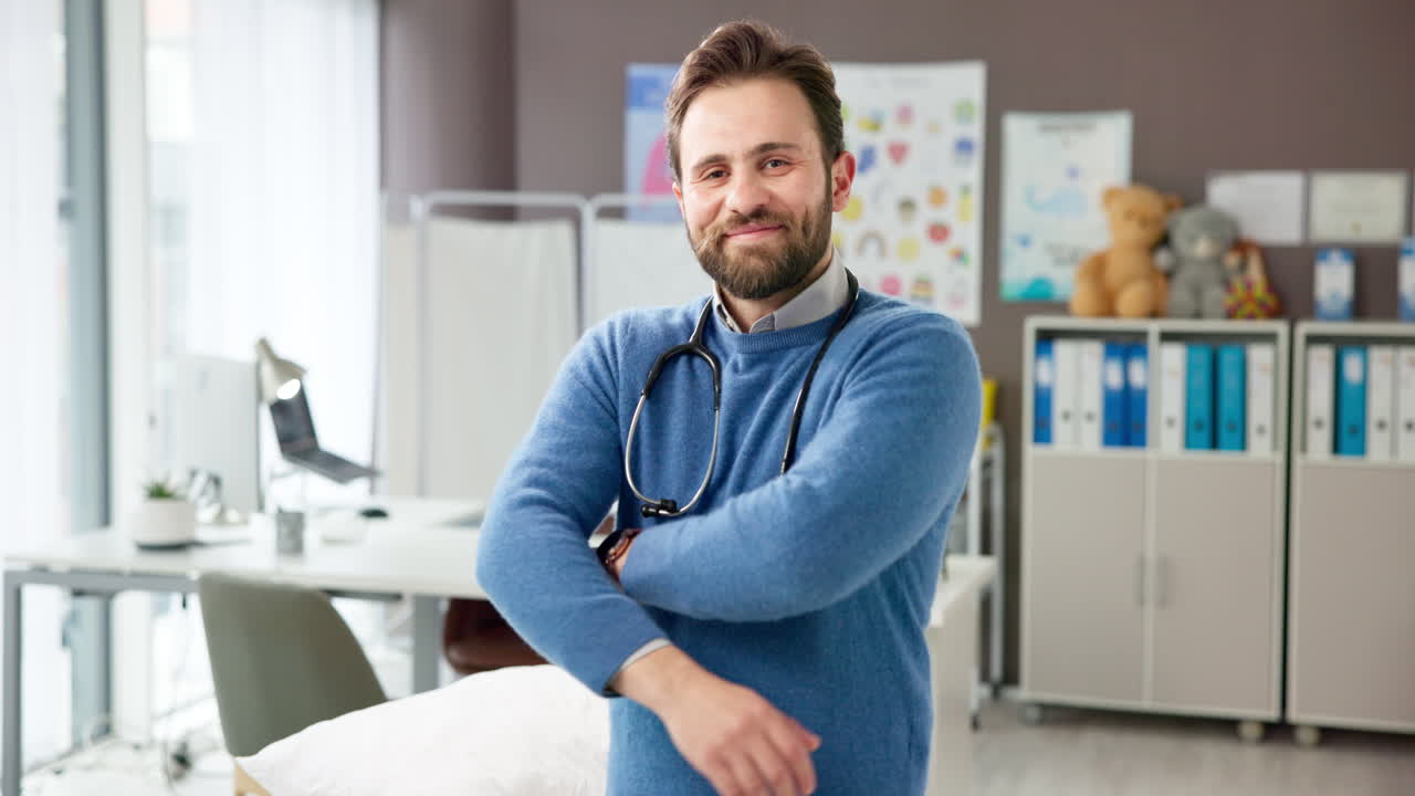 Portrait of a smiling doctor in his office