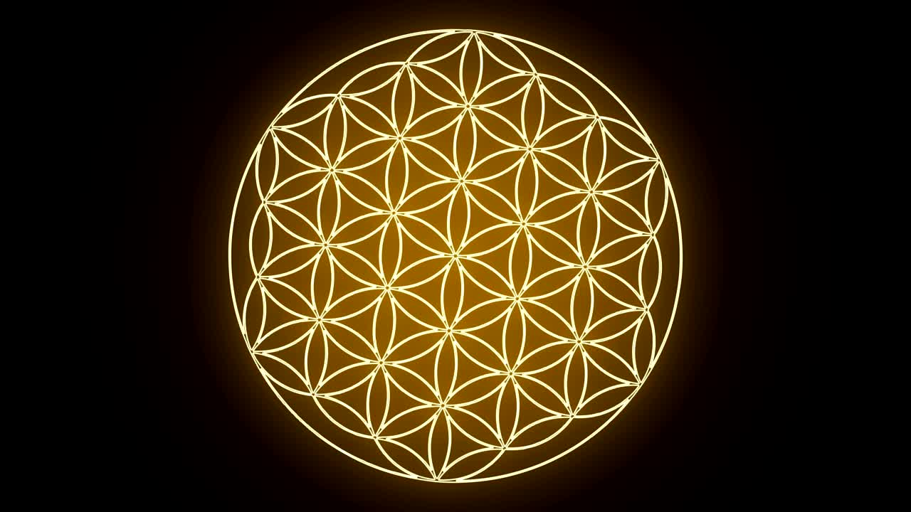 la flor de la vida formando el símbolo de la geometría sagrada