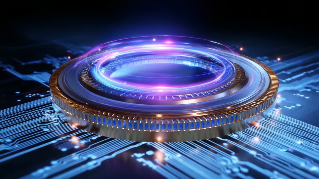 A Futuristic Energy Core Glowing with Vibrant Lights and Streams of Energy, Captured in Two Stunning Frames, Emphasizing the Dynamic Movement and Technological Innovation of Modern Digital Art