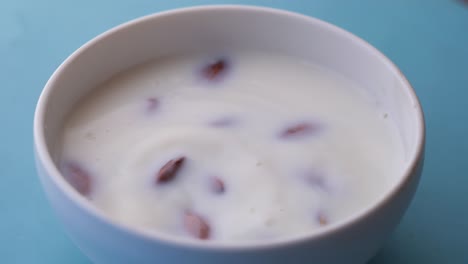 almond yogurt in a bowl