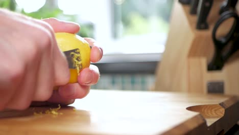 Slow-motion-shot-zesting-a-lemon