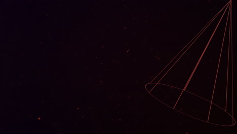 Abstraktes-Geometrisches-Rotes-Dreieck-Im-Dunklen-Raum-Mit-Fliegensternen