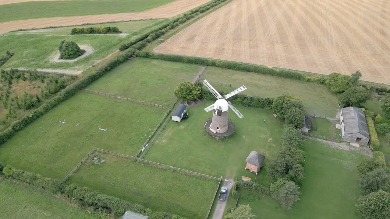 Wilton Windmill At Daytime In Wilton, Marlborough, United Kingdom - Aerial Shot