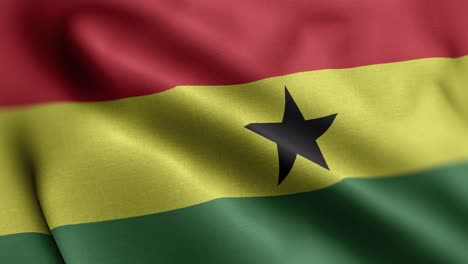 flag of ghana - ghanaian flag high detail - national flag ghana wave pattern loopable elements - high resolution and high detailed fabric texture and endless loop stock video