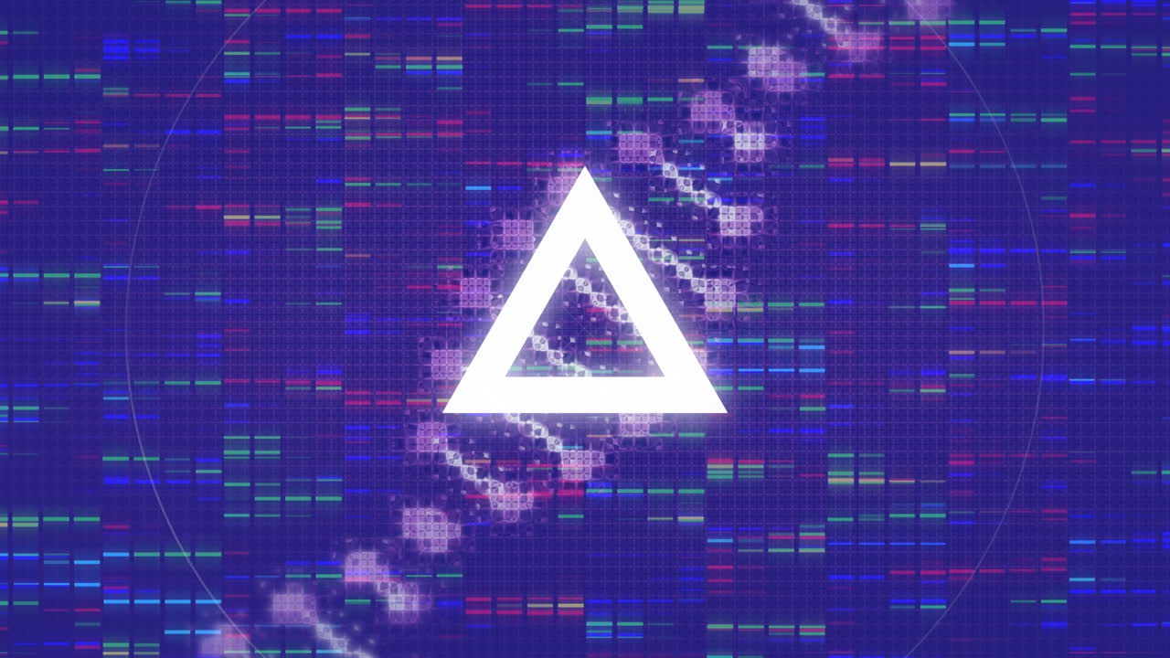 Animation of data processing and dna strand over blue background