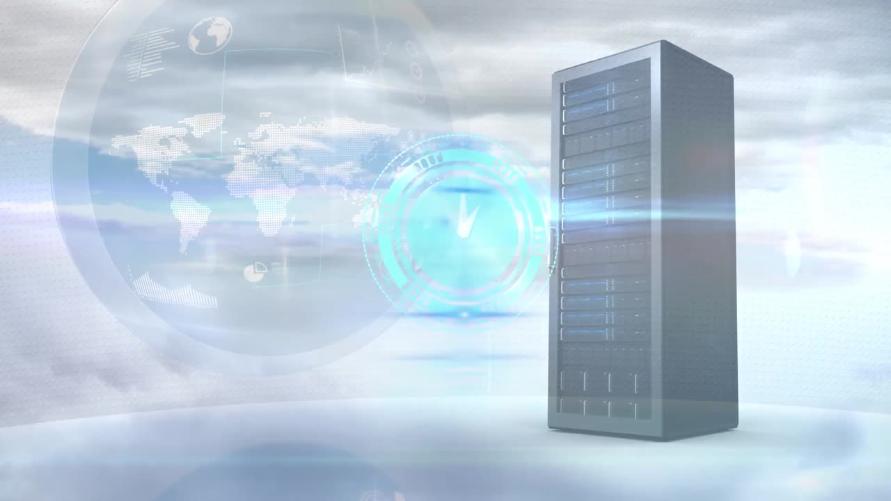 구름 위의 시계, 지구와 서버의 애니메이션