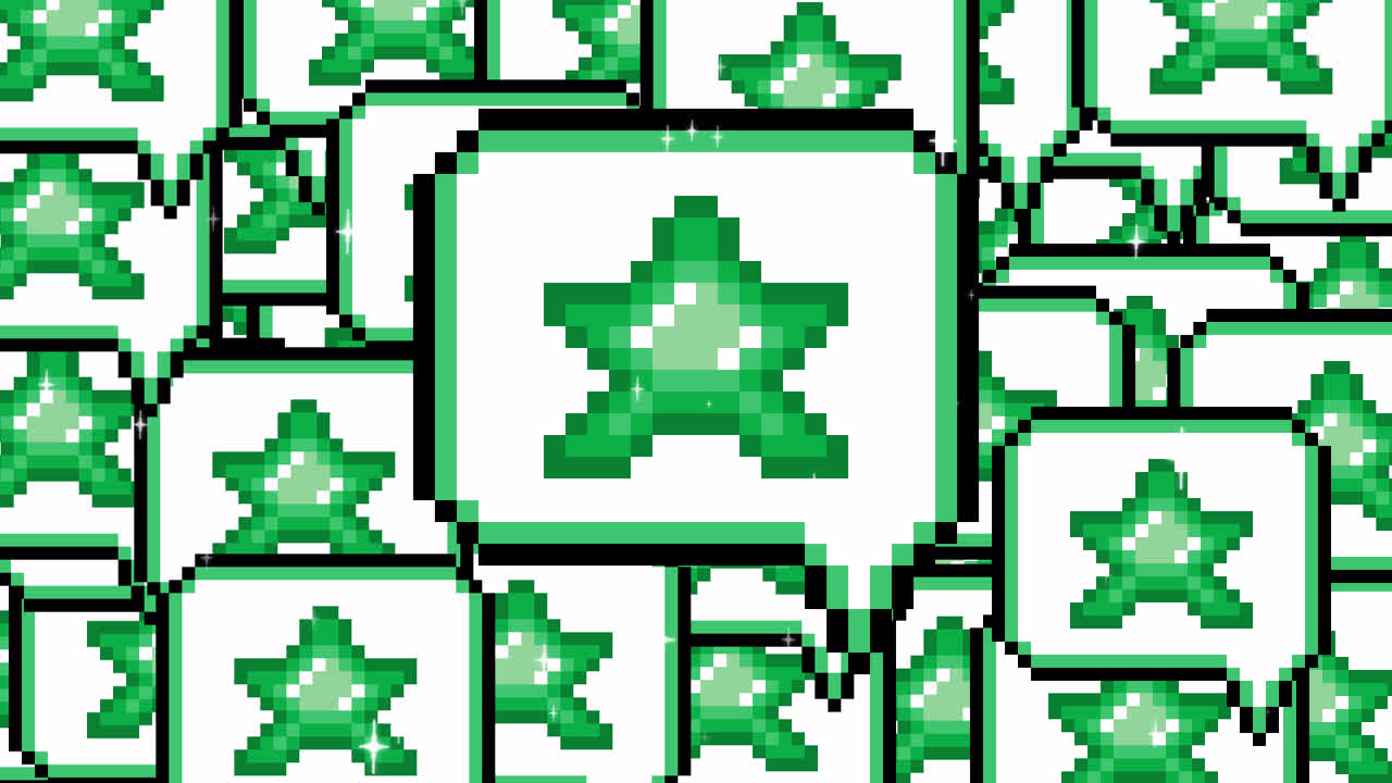 Pixel art pop up speech bubble icon star Transitions. 1080p - 30 fps - Alpha Channel (4).mov