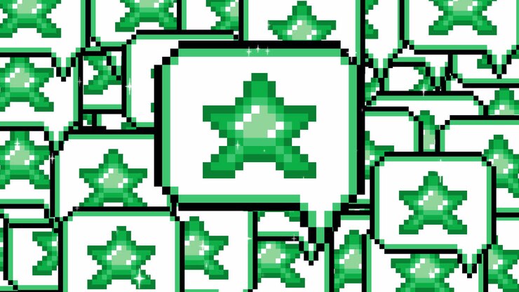 Transizioni con icona a stella e fumetto pop-up in pixel art. 1080p - 30 fps - Canale Alpha (4).mov