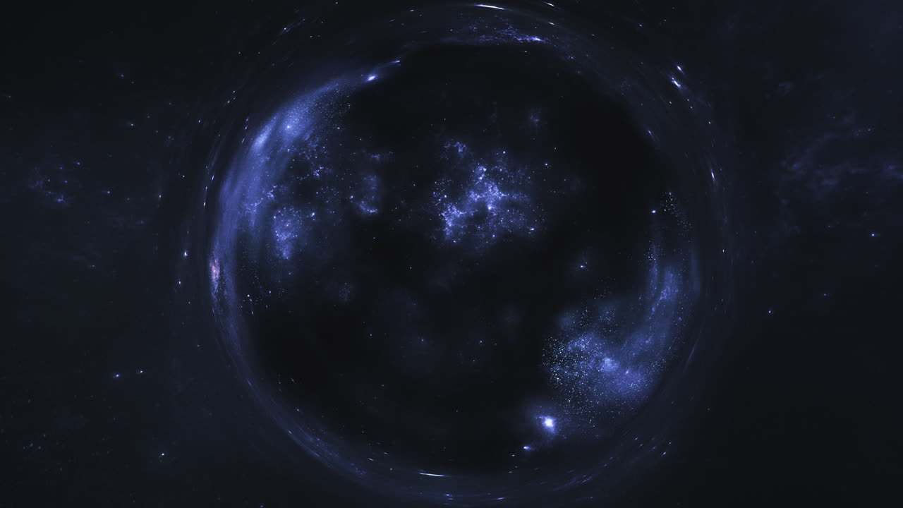 Dark blue giant wormhole curves the space around it