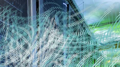 animación de las ondas que se mueven sobre los servidores
