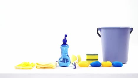 close-up of housekeeping supplies