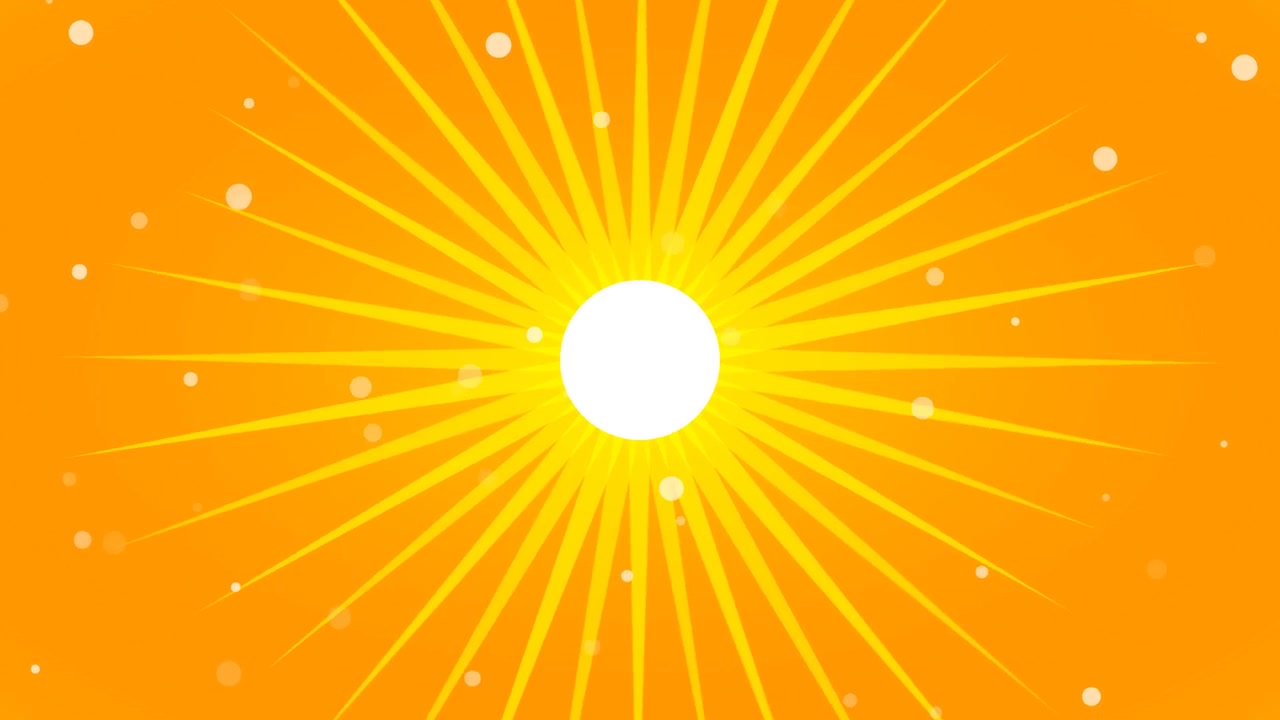 Animated Sunburst Background with Floating Particles