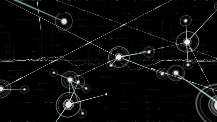 Animation of network of connections over diagram