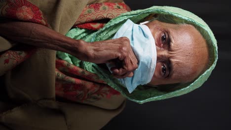 elderly woman wearing a mask