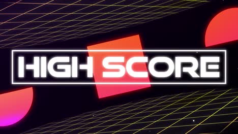 Animations-Vintage-Videospielbildschirm-Mit-Wörtern-„Highscore“-Geschrieben