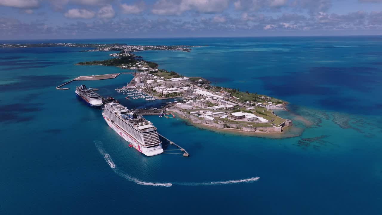 Aerial of The Royal Naval Dockyard in Bermuda