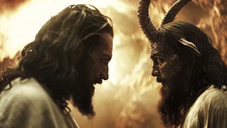 confrontation of good and evil: jesus vs. the devil