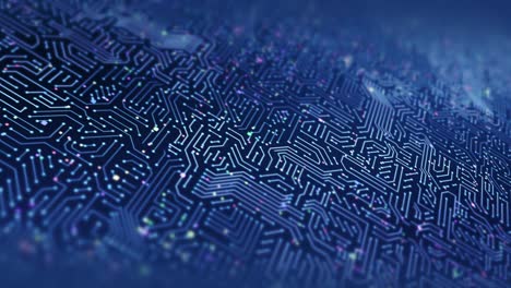 antecedentes de tecnología de circuitos de cpu. señales de datos que fluyen. bucle perfecto