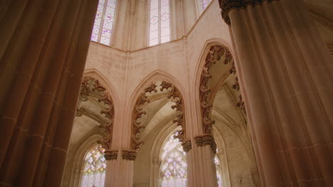 monastery of batalha beautiful gothic architecture detail in central portugal gimbal shot