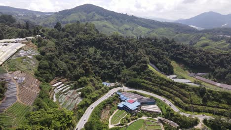 general landscape view of the brinchang district within the cameron highlands area of malaysia