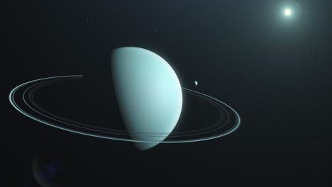 Nahaufnahme-Des-Halb-Erleuchteten-Uranus,-Dem-Siebten-Planeten-Von-Der-Sonne-Aus