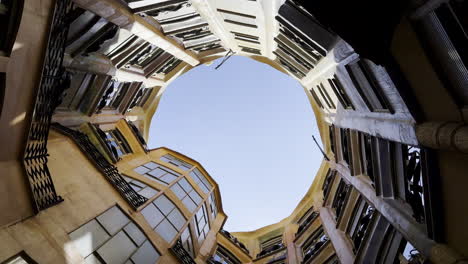 spiral courtyard of casa batlló in barcelona