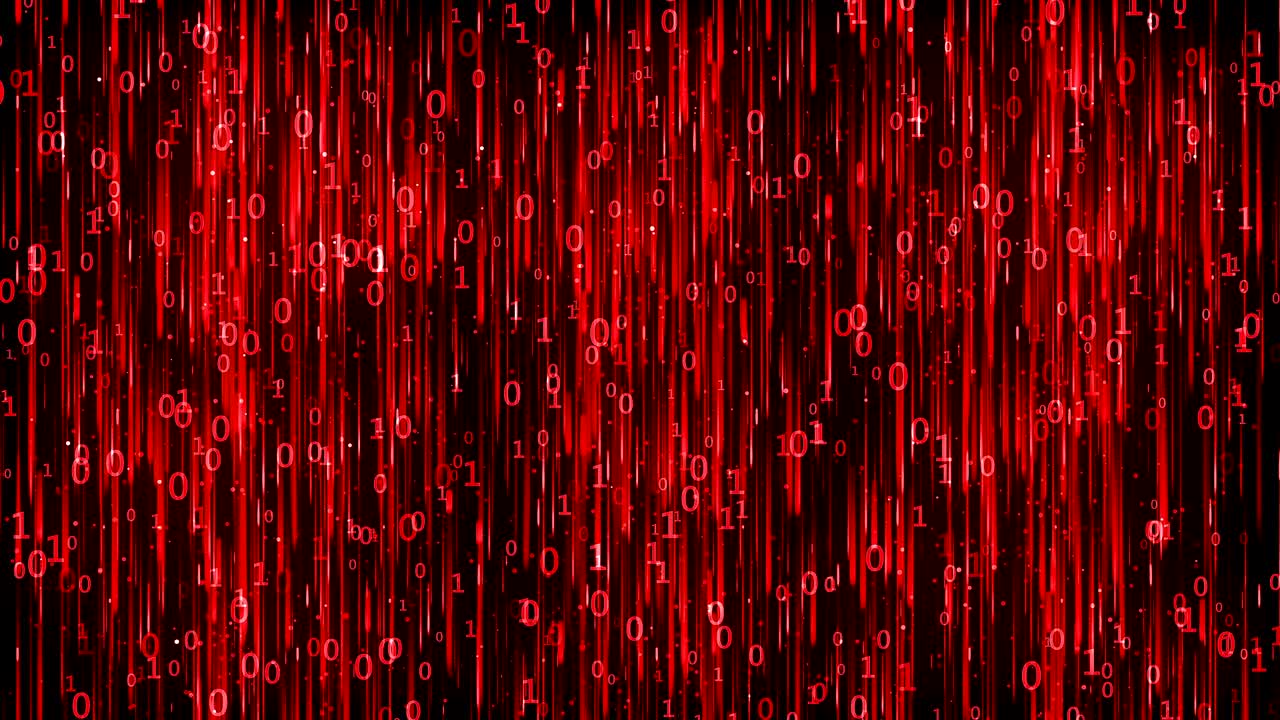 código de datos digital fondo rojo