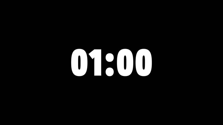 One Minute Countdown On Novecento Sans Condensed Typography In Black And White